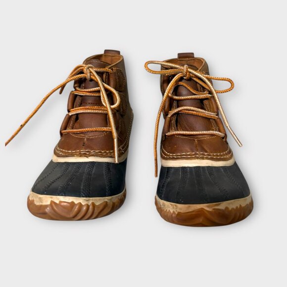 Sorel Women's Out n About Duck Boots 6 Classic Oiled Leather Brown Waterproof - Picture 2 of 8